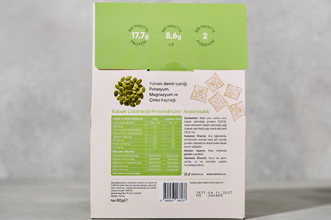 Kekikli Proteinli Çıtır Atıştırmalık 80 g