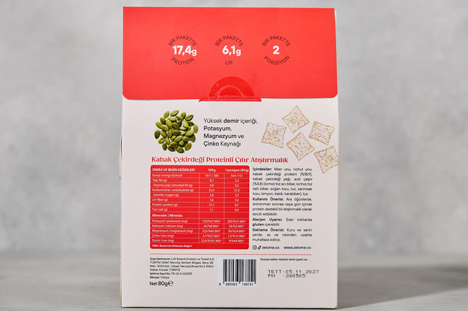 Acı Biberli Proteinli Çıtır Atıştırmalık 80 g