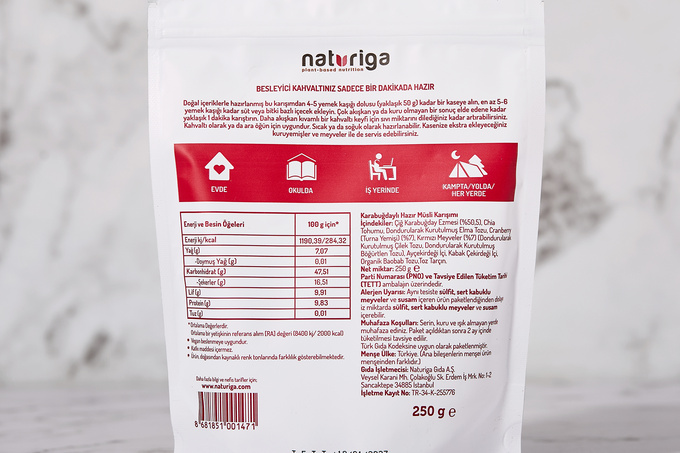 Hazır Kahvaltı Karışımı Berry & Karabuğdaylı Müsli 250 g