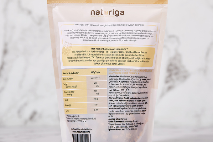 Glutensiz Ketojenik Granola Coconut Blueberry 250 g