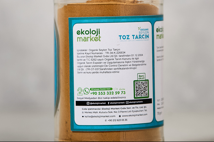 Organik Toz Tarçın Seylon 70 g