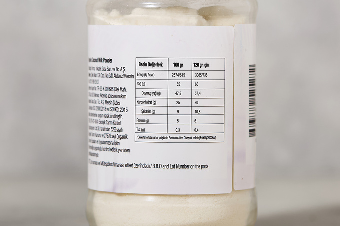 Organik Hindistan Cevizi Sütü Tozu 120 g