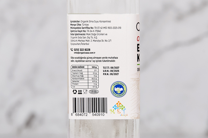 Organik Elma Suyu Konsantresi 670 g