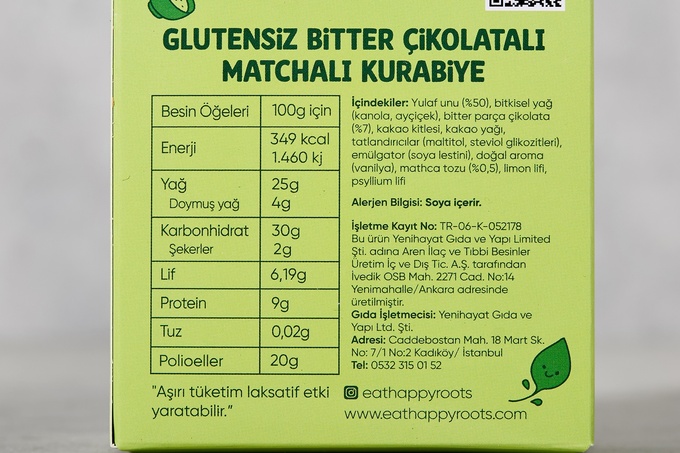 Bitter Çikolatalı Matchalı Kurabiye (Glutensiz) 50 g