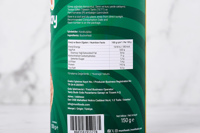 Glutensiz Karabuğday Patlağı Büyük Boy 150 g