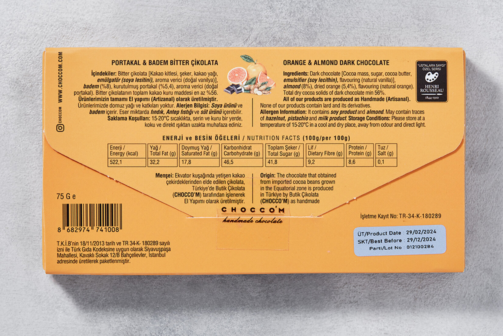 Beyaz Çikolata Kahveli & Fındıklı (El Yapımı) 75 g | Tazedirekt