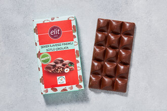 Şeker İlavesiz, Fındıklı, Sütlü Çikolata 60 g