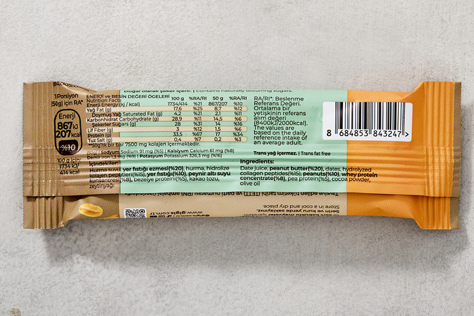 Protein Bar (Yer Fıstıklı ve Kolajenli) 50 g