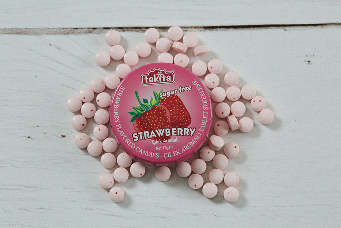 Çilek Aromalı Tablet Şeker 12 g