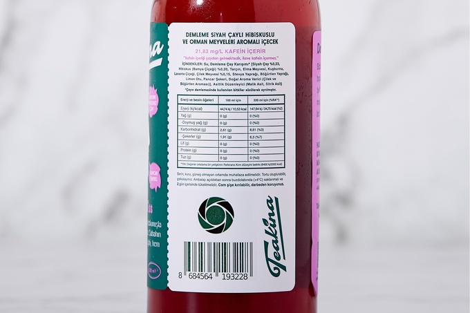 Demleme Siyah Çaylı, Hibiskus & Orman Meyve Aromalı İçecek (Pancar Şekerli) 330 ml