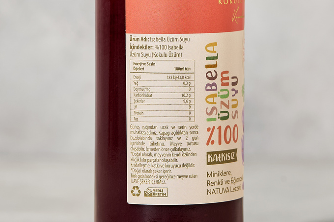 %100 Kokulu Üzüm Suyu 250 ml