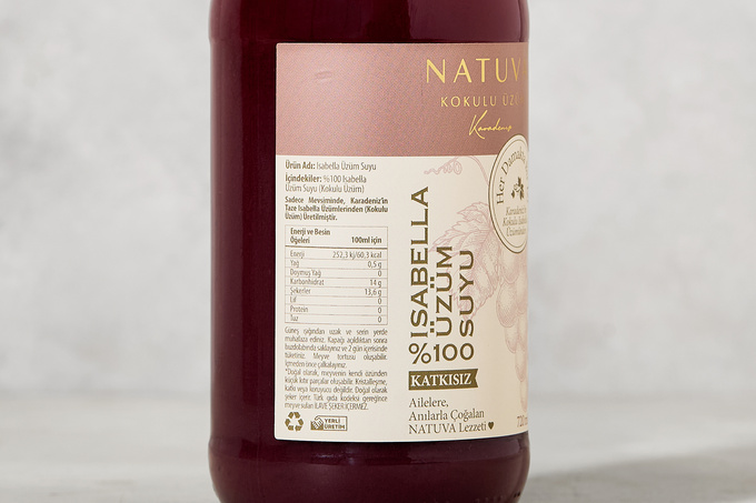 Kokulu Üzüm Suyu Şekersiz 720 Ml