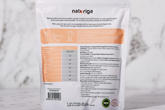 Organik Protein Karışımı 250 g