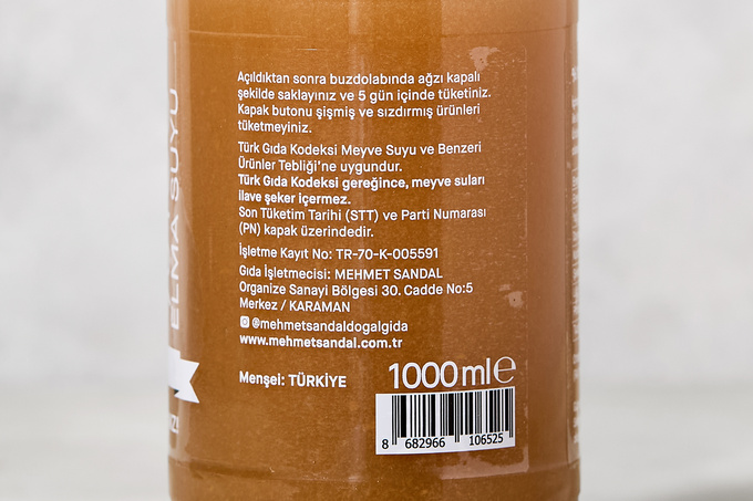 %100 Ekşi Elma Suyu 1 L