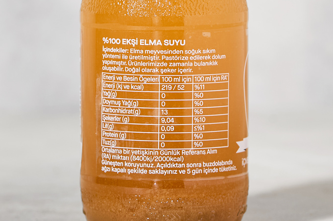 %100 Ekşi Elma Suyu 250 ml
