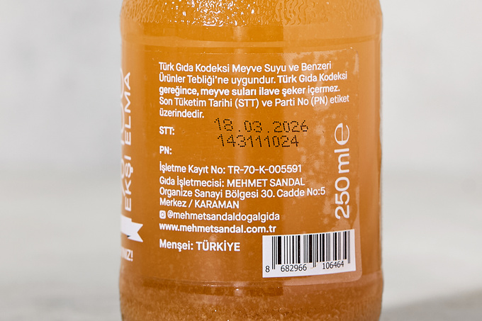 %100 Ekşi Elma Suyu 250 ml