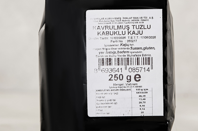 Tuzlu Kabuklu Kaju 250 g