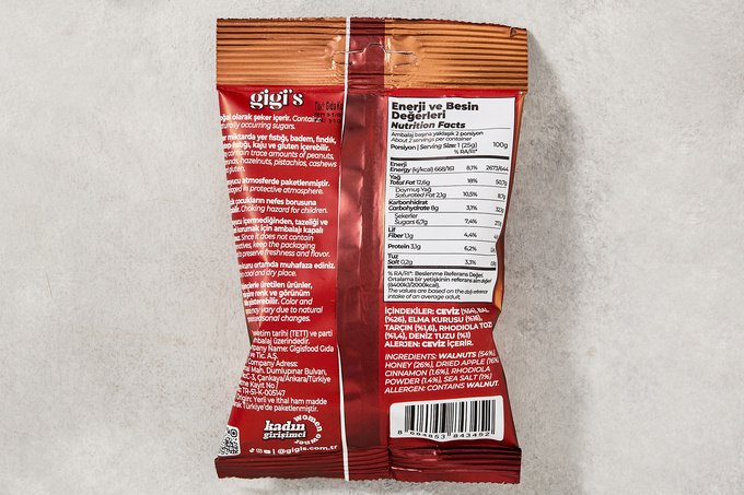 Ceviz İçi ve Elma Kurusu Ballı Atıştırmalık 50 g