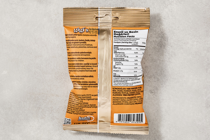 Yer Fıstığı, Hurma ve Muzlu Ballı Atıştırmalık 50 g