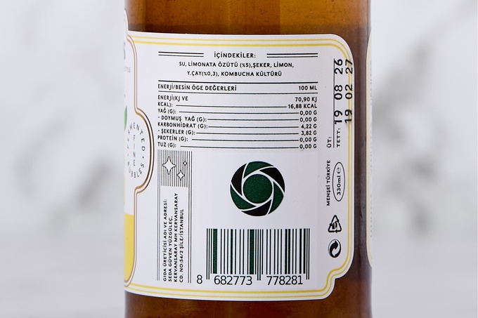 Lemonbucha Limonlu Kombucha (Fermente Çay) 330 ml