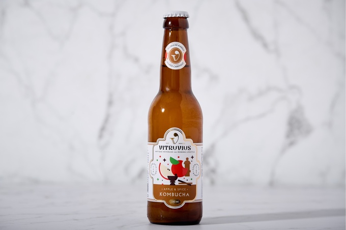 Elmalı ve Baharatlı Kombucha (Fermente Çay) 330 ml