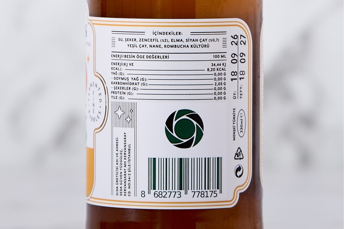 Zencefilli Kombucha (Fermente Çay) 330 ml