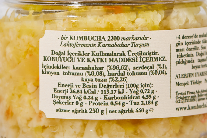 Laktofermente Karnabahar Zerdeçal Turşusu 440 g