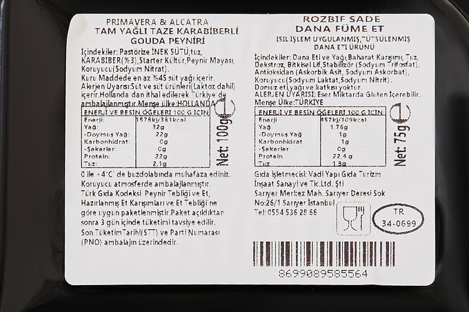 Karabiberli Gouda Peynir & Dana Rozbif 175 g