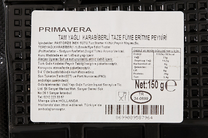 Tam Yağlı Karabiberli Füme Eritme Peyniri 150 g