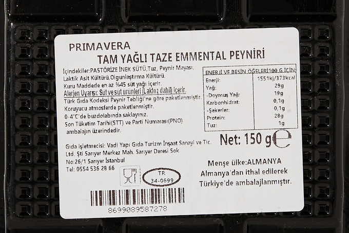Tam Yağlı Emmantel Peyniri 150 g