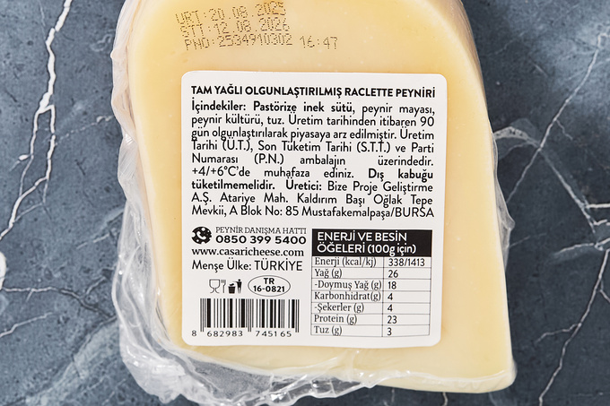 Tam Yağlı Raclette Peyniri 200 g