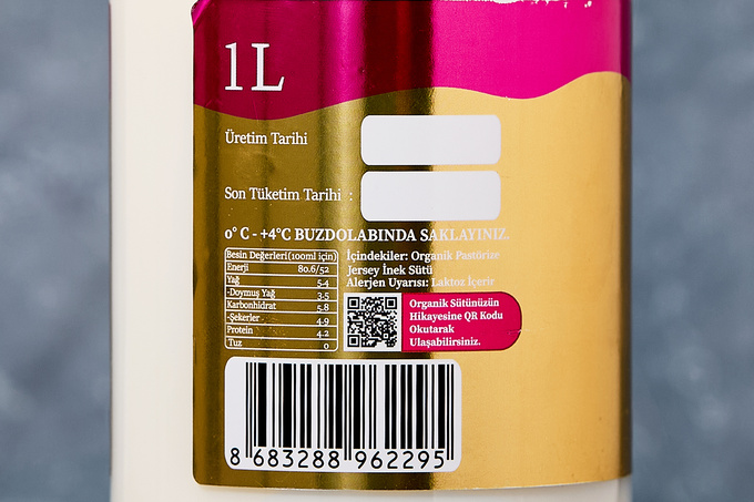 Gold Organik Pastörize Jersey Sütü 1 L