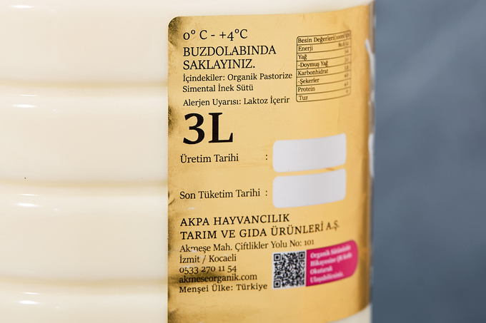 Gold Organik Jersey Günlük Pastörize Süt 3 L