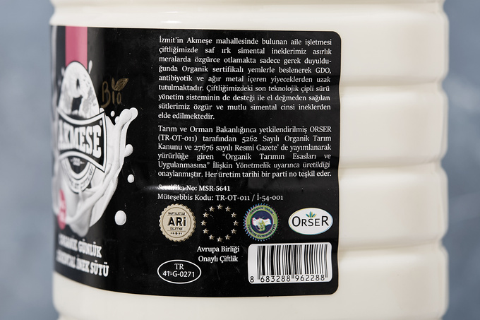 Organik %4 Yağlı Günlük Pastörize Süt 3 L