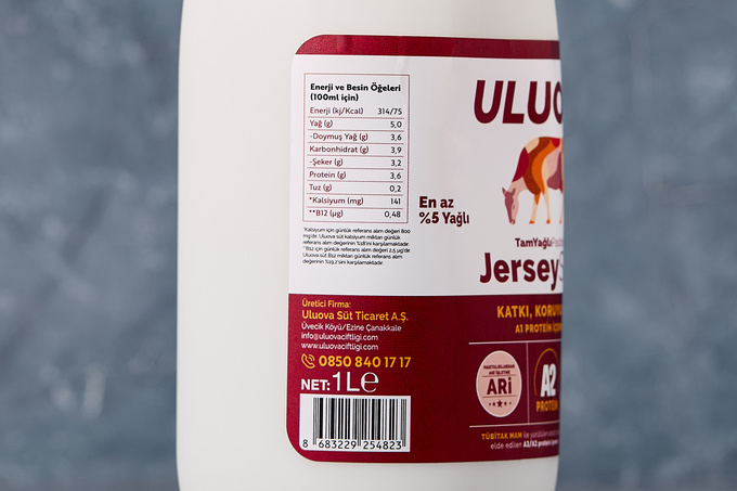 Jersey Pastörize Süt 1 L