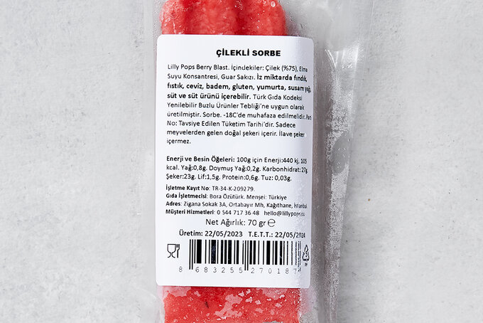 Berry Blast Çilekli Vegan Sorbe 70 g