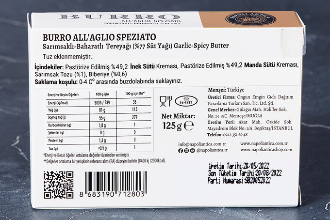 Sarımsaklı ve Baharatlı Tereyağı 125 g