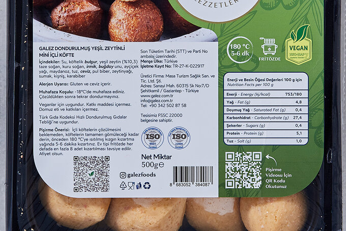 Yeşil Zeytinli Mini İçli Köfte 500 g (Dondurulmuş)