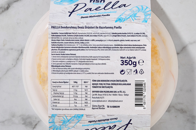 Deniz Mahsüllü Paella 350 g