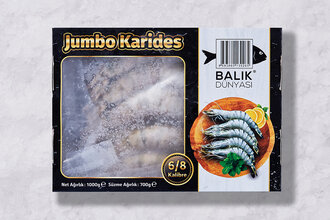 Karides Jumbo Kabuklu 6/8 700 g (Dondurulmuş)