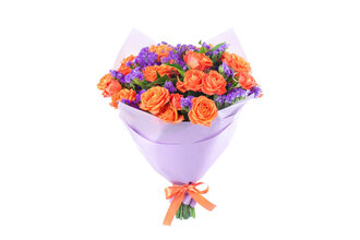 Turuncu Gül Buketi - Balat Lila