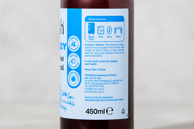 Cam & Yüzey Yüzey Temizleyici Temizlik Sirkesi Okyanus Kokulu 450 ml
