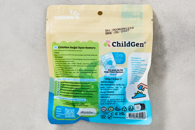 Mavi Doğal Oyun Hamuru Ecopack 125 g