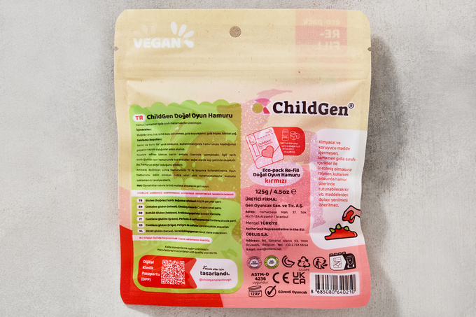 Kırmızı Doğal Oyun Hamuru Ecopack 125 g