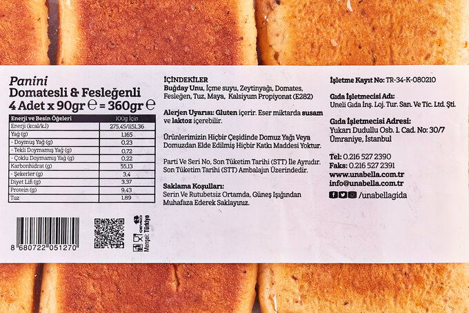 Domatesli Fesleğenli Panini 4'lü 360 g