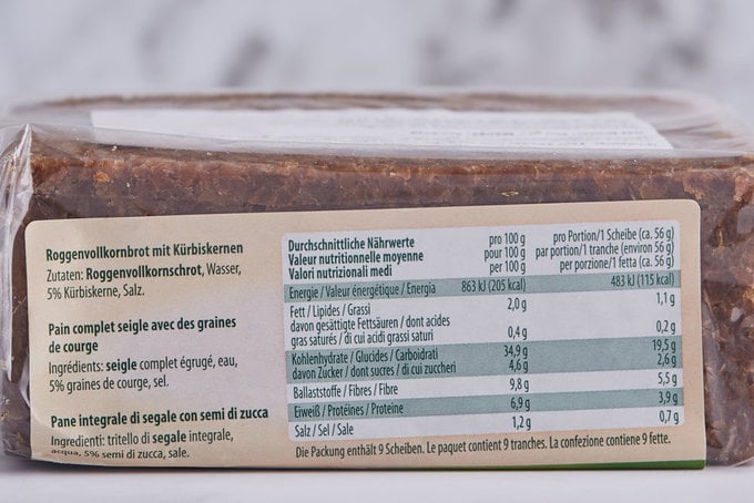 Kabak Çekirdekli & Çavdarlı Tam Tahıl Ekmeği 500 g