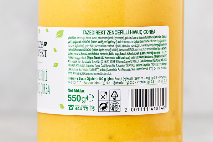 Zencefilli Havuç Çorba 550 g