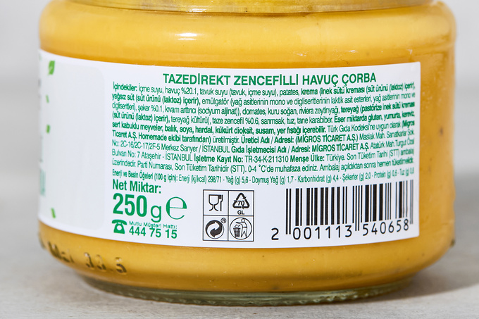 Zencefilli Havuç Çorba 250 g