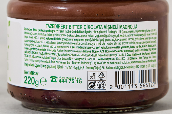 Bitter Çikolatalı Vişneli Magnolia 220 g