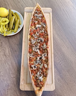 Balıkesir Kuşbaşılı Mantarlı Pide (Açık) görseli